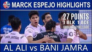 MARCK ESPEJO Highlights  Bani Jamra VS Al Ali  Bahrain Volleyball League  December 10 2020 [upl. by Anihs]