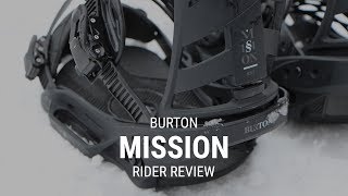 Burton Mission 2019 Snowboard Binding Rider Review  Tacticscom [upl. by Hasan398]