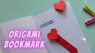 How to make origami heart bookmark  Bookmark ideas  Bookmark origami [upl. by Lederer452]