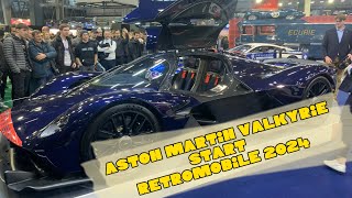 ASTON MARTIN VALKYRIE START RETROMOBILE 2024 V12 [upl. by Grochow10]