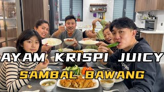 MASAK AYAM GEPREK KRISPI JUICY DAN SAMBEL BAWANGRASANYA OLALAMEREKA SEMUANYA MENIKMATI [upl. by Zealand81]