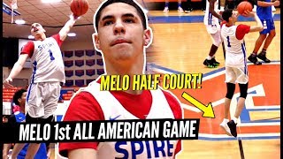 LaMelo Ball HALF COURT SHOT In 1st ALL AMERICAN Game vs Julian Newman Melo PUTS ON A SHOW [upl. by Alleoj]