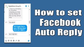 How to Set Auto Reply Messages in Facebook Page [upl. by Hinch]