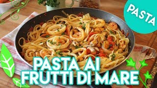 Pasta ai Frutti di Mare Ricetta Pesce Cotto Giustoricetteflash [upl. by Doxia]