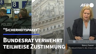 Sicherheitspaket im Bundestag beschlossen  aber im Bundesrat teilweise abgelehnt  AFP [upl. by Deerc226]