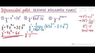 Derivace základních funkcí [upl. by Gerrit494]