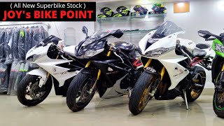 Three Daytona 675R Under one Roof I New Riding Gears Stock in Joys Bike Point Kolkata 🔥 [upl. by Sinegra309]