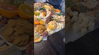 Start to finish of this grazing table charcuterie cheese cheeseboard timelapse [upl. by Granese]