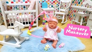 MINI REBORN NURSERY MAKEOVER FOR SILICONE BABY EMMA [upl. by Cindie]