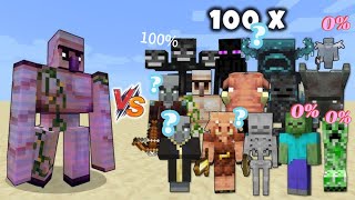 Iron golem vs Minecraft another mobs wining [upl. by Africa]