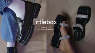 Littlebox Footwear Haul  Trying Viral Big Chunky Heels [upl. by Yraeht818]