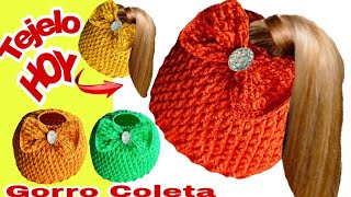 Cómo tejer GORROS COLETEROS a crochet Todas las Medidas [upl. by Modern]