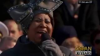 Aretha Franklin sings at President Barack Obamas 2009 Inauguration CSPAN [upl. by Shaina72]