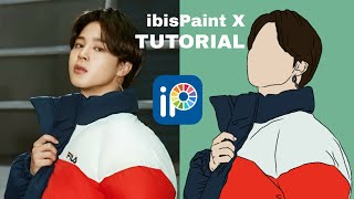 IBIS PAINT X TUTORIAL  Make your picture into a faceless cartoon  tiktok trend [upl. by Koffler]