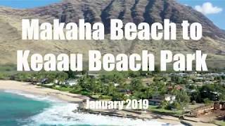 Oahu beaches by drone Makaha Beach to Keaau Beach [upl. by Carolyne]