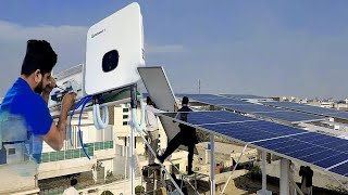 Process of Solar Panel mounting structure making  Installing Wiring  Earth connection Full Process [upl. by Aniham860]