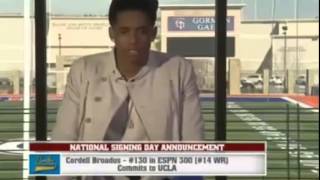 Cordell Broadus to UCLA Snoop Doggs son commits to UCLA National Signing Day [upl. by Nedaj]