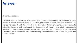 Wilhelm Wundts laboratory work involved experimental studies [upl. by Lulita66]