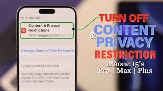 How To Turn Off Restrictions on ANY iPhone 15s iOS 17 [upl. by Gaston]