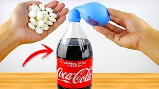 EXPERIMENT  MENTOS BALLOON VS COCA COLA [upl. by Oidivo]