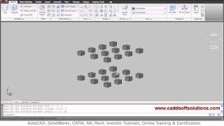 AutoCAD 3D Array Command Tutorial  AutoCAD 2010  Rectangular Polar [upl. by Cowen892]