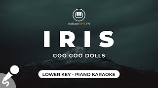 Iris  Goo Goo Dolls Lower Key  Piano Karaoke [upl. by Hali]