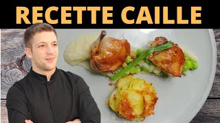 Recette CAILLE céleri rave et jus corsé [upl. by Yrellav]