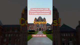 Canada Invites 1800 Express Entry Candidates in Trade Occupations  CRS 433  October Draw Update [upl. by Harbed898]