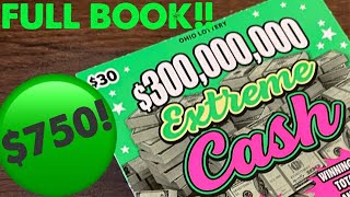 EXTREME CASH  750 FULL PACK  OHIO LOTTERY SCRATCH OFFS [upl. by Ztnahc56]