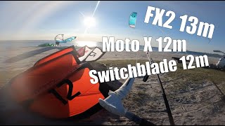 2023 Cabrinha Switchblade 12m vs Moto X 12m vs FX2 13m [upl. by Alim464]