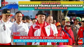 Jalan Santai Semarakkan HUT Kemerdekaan RI di Dermaga Singkarak  Dilepas Bupati Solok Epyardi Asda [upl. by Brenda]