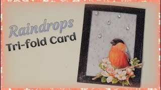 Raindrops Trifold Card  ft European Papercrafts Easy 3D Topper [upl. by Mellen]