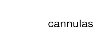 How to pronounce cannulas [upl. by Ahsikan]