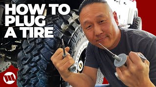 How to Fix a Flat Using a Tire Plug to Repair a Puncture on a Jeep Truck or Car with Ease [upl. by Atteynod]