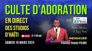 Culte dAdoration en direct des studios du MEODH en Haïti Past Roudy Pierre 160324 [upl. by Reinald812]