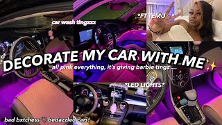 Decorate My NEW Car With Me Ft Temu  decorating on a budget  Pink Aesthetic  Unique Adriani [upl. by Niabi]