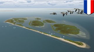 Artificial islands restore nature to Dutch lake  TomoNews [upl. by Elehcin]