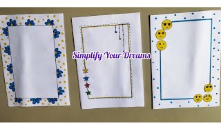 3 Quick and easy design borders for project work Very easy project border designs Design borders [upl. by Duster]