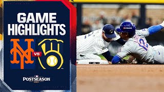 Mets vs Brewers NL Wild Card Game 3 Highlights 10324  MLB Highlights [upl. by Ailhat]