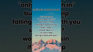 Elvis Presley  cant help falling in love  lyrics [upl. by Cristen]