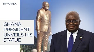 Ghana President Unveils His Statues [upl. by Onitnelav]