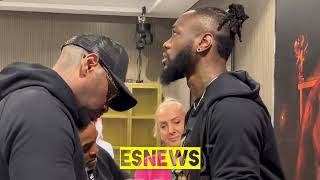 Deontay Wilder glove selection  Parker coach Andy Lee overseeing EsNews Boxing [upl. by Ecidnak]