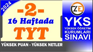 16 Haftada 2024 TYT Nasıl Çalışmalı  Çalışma Planı  4 Ayda TYT Tüm Konuları  YKS Hazırlık  02 [upl. by Slaby]