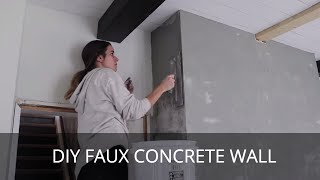 DIY Faux Concrete Wall  Cement Fireplace Surround [upl. by Harrell572]