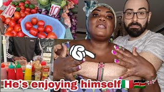 MY Italian boyfriend tries kenyan street food shopping kwa mama mboga  cooking him 🐟 [upl. by Roe]