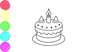 Set Birthday Cakes How to Draw a Birthday Cake [upl. by Flower614]