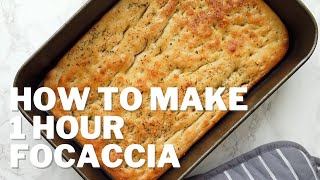 Easy Focaccia in 1hr 🍞⏳ [upl. by Eelaroc]