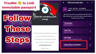 How to Link if issue are you having Immutable Passport Account  New Update OGC  OGC Network [upl. by Aserej182]