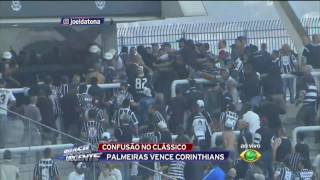 Confusão em clássico Palmeiras x Corinthians tem briga de torcida [upl. by Feinberg502]