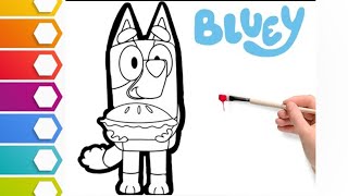 how to draw Bluey l Bluey drawing l colorful❤💚💜 drawing l drawing for kids🥰l drawing bluey l drawing [upl. by Kathryn537]